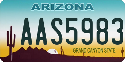 AZ license plate AAS5983