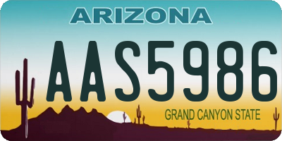 AZ license plate AAS5986