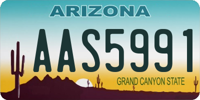 AZ license plate AAS5991