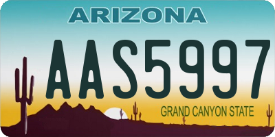 AZ license plate AAS5997