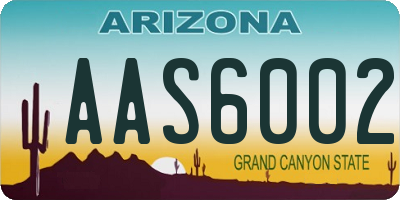 AZ license plate AAS6002