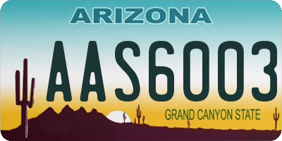 AZ license plate AAS6003