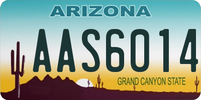 AZ license plate AAS6014
