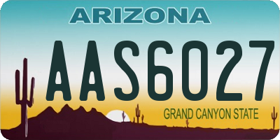 AZ license plate AAS6027