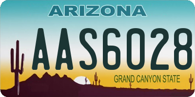 AZ license plate AAS6028