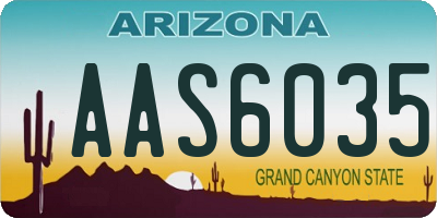 AZ license plate AAS6035