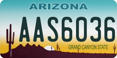 AZ license plate AAS6036