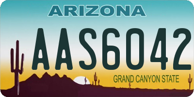 AZ license plate AAS6042