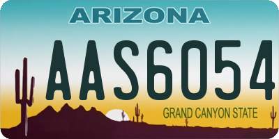 AZ license plate AAS6054