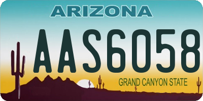AZ license plate AAS6058