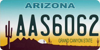 AZ license plate AAS6062
