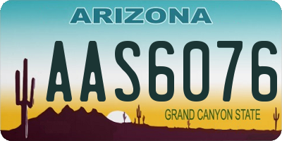 AZ license plate AAS6076