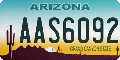 AZ license plate AAS6092