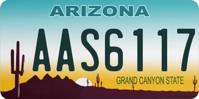 AZ license plate AAS6117