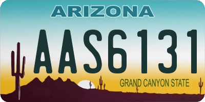 AZ license plate AAS6131