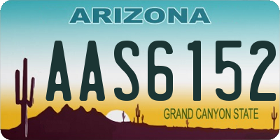 AZ license plate AAS6152