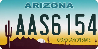 AZ license plate AAS6154