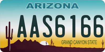 AZ license plate AAS6166