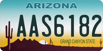 AZ license plate AAS6182