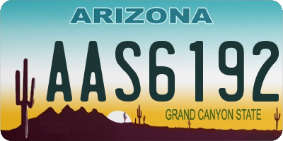 AZ license plate AAS6192