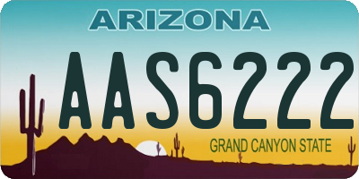AZ license plate AAS6222