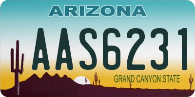 AZ license plate AAS6231