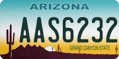 AZ license plate AAS6232