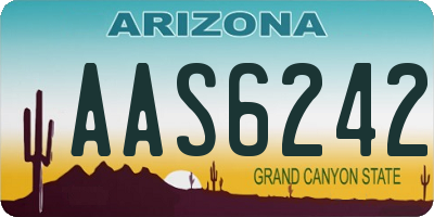 AZ license plate AAS6242