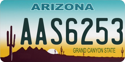 AZ license plate AAS6253