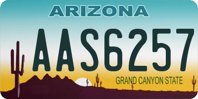 AZ license plate AAS6257