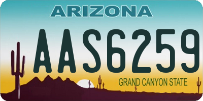 AZ license plate AAS6259