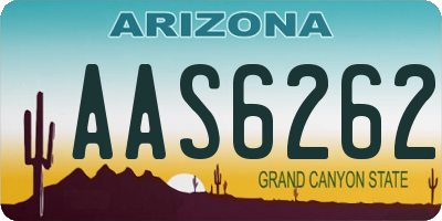 AZ license plate AAS6262