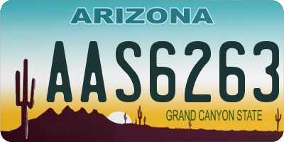 AZ license plate AAS6263