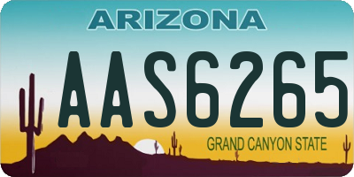 AZ license plate AAS6265