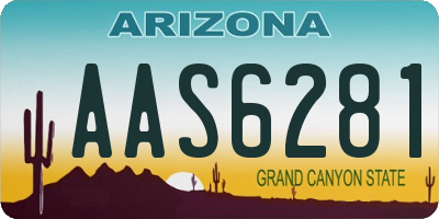 AZ license plate AAS6281