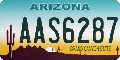 AZ license plate AAS6287