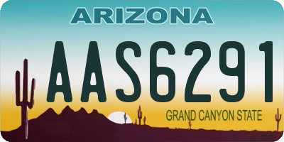 AZ license plate AAS6291