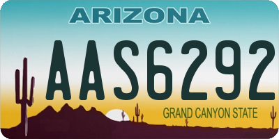 AZ license plate AAS6292