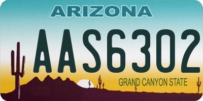 AZ license plate AAS6302