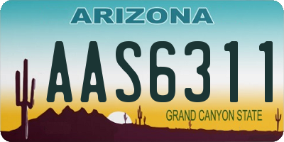 AZ license plate AAS6311