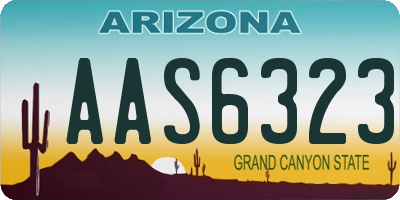 AZ license plate AAS6323