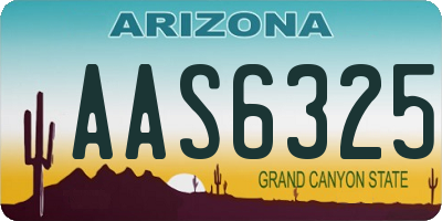 AZ license plate AAS6325