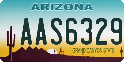 AZ license plate AAS6329
