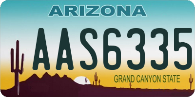 AZ license plate AAS6335