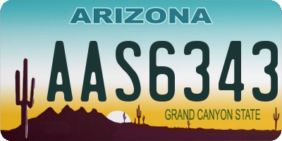 AZ license plate AAS6343