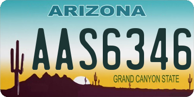 AZ license plate AAS6346