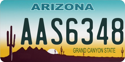AZ license plate AAS6348