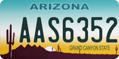 AZ license plate AAS6352
