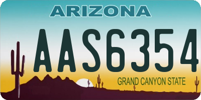 AZ license plate AAS6354