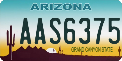 AZ license plate AAS6375